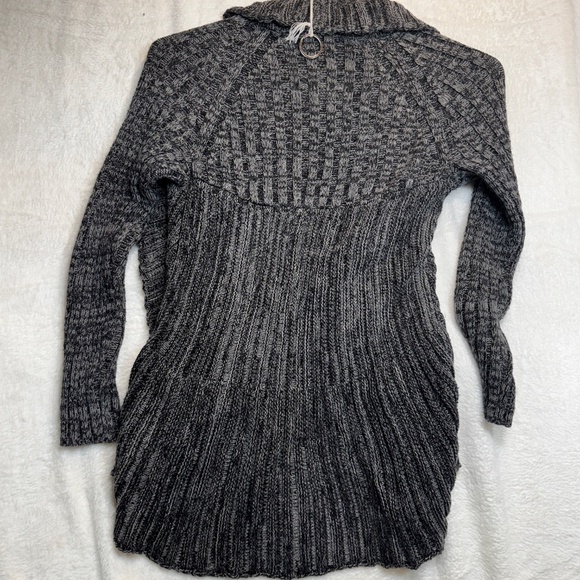 Apt 9 Cardigan Wonens Petite Size Small Grey Heathered Knit Waterfall Open - Picture 5 of 7